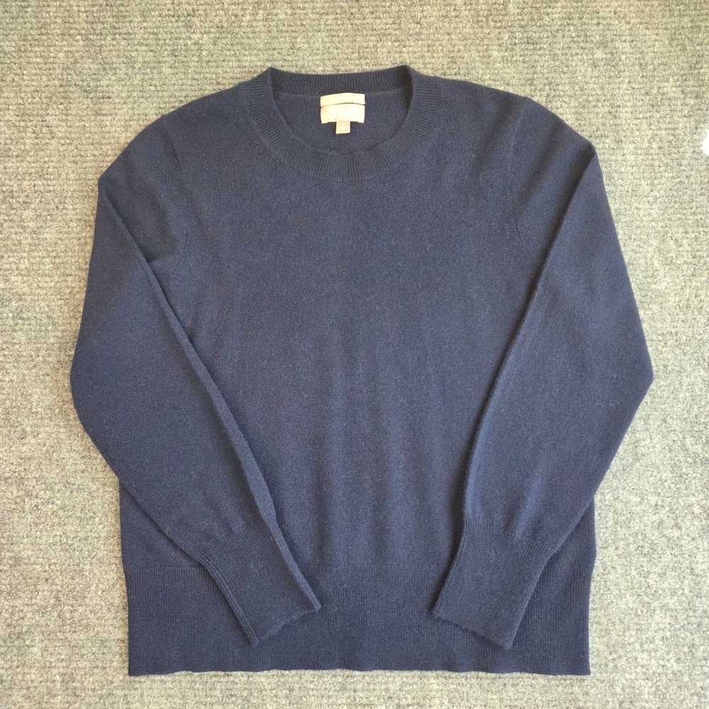 J.Crew Mens M Navy Blue 100% Cashmere Classic Fit Crewneck Sweater